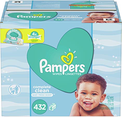 Pampers Baby Wipes Complete Clean Scented 6X Pop-Top Packs, 432 Count