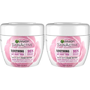 Garnier SkinActive 3-in-1 Face Moisturizer with Rose Water,  6.7 Fl Oz (Pack of 2) (Packaging May Vary)