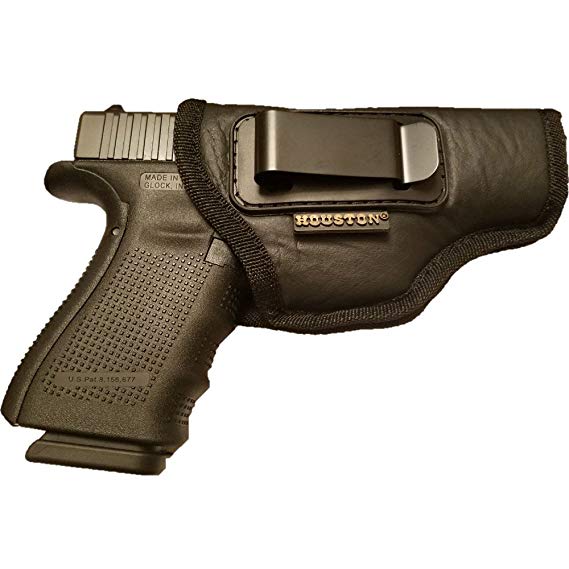 Houston IWB Gun Holster by ECO LEATHER Concealed Carry Soft Material | Suede Interior for Maximum Protection | Fits: Glock, Ruger, Springfield, Sig, S&W, Walther, Taurus, H&K, Beretta and More.
