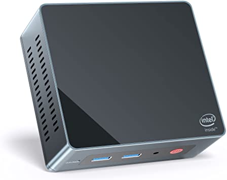 Beelink GKMini Mini PC Windows 10 Pro, Intel J4125(up to 2.7GHz)4C/4T, Mini Computer 8GB DDR4 RAM 256GB SSD 4K@30Hz Dual HDMI 2.4G/5G WiFi, Gigabit Ethernet Support Win11, HDD Extension Auto Power On