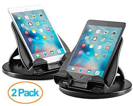 Halter 2 Pack Of Tablet Stand with 360° Swivel Base and 4 Angle Tilt Adjustment for 7" - 10" Inch Apple iPad, Samsung Galaxy Tab, Kindle, Google Nexus, e-Readers, Smart Phones and More