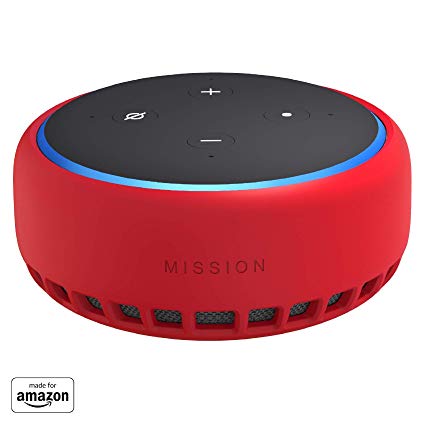 "Made for Amazon" Mission Cables Skin for All-new Echo Dot (3rd Gen) - Candy Red