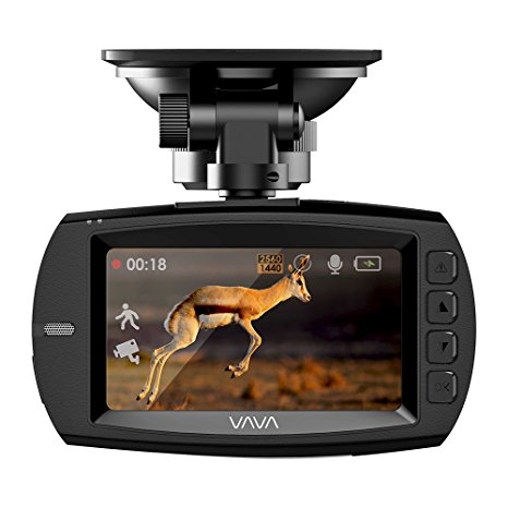 VAVA Dash Cam VA-CD007 with Ambarella A12 Processorfor 1440P 30fps/1080P 60fps Footage, F1.8 Aperture 178 Degrees Wide Angle Lens