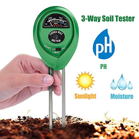 Soil Tester 3-in-1 Moisture Light PH Meter Multifunctional Soil Acidity Test Kit, Best Probe Tester for Home And Garden, Lawn, Farm, Plants, Herbs & Gardening Tools, Indoor/Outdoors Plant Care