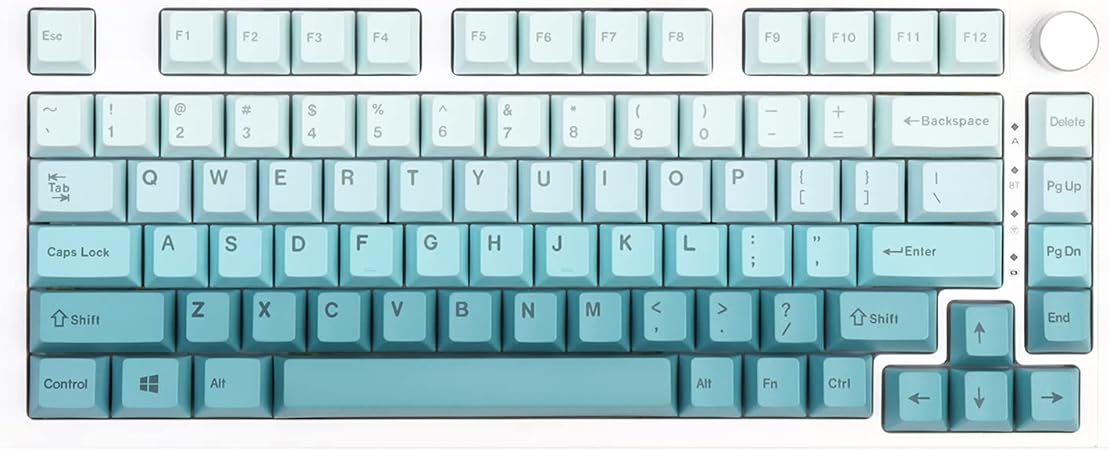 EPOMAKER EmeraldMist 149 Keys PBT Keycaps, Cherry Profile Dye Sublimation Keycaps Set for Mechanical Gaming Keyboard, Compatible with Cherry Gateron Kailh Otemu MX Structure