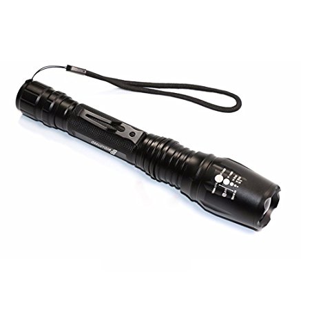 LED Tactical Flashlight, CREE XML T6 LED Portable Zoomable Flashlight - 1200 Lumen, 5 Mode Adjustable, Lotus Attack Head - IPX-6 Waterproof Outdoor LED Flashlight, 18650 Batteries (Not Included)