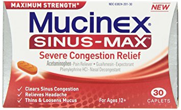 Mucinex Sinus-Max Severe Congestion Relief Caplets, 30 Count