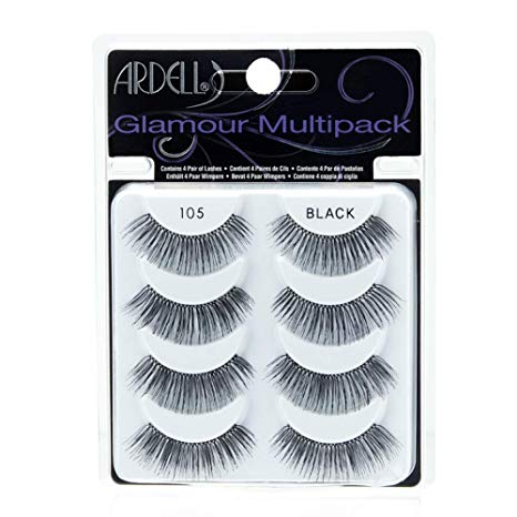 Ardell Multipack 105 False Lashes, Glamour Fake Eyelash, 1 pack x 4 pairs