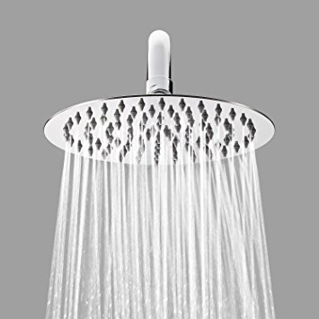 Stainless Steel Rain Shower Head, Luxury Modern Bathroom Fixed Overhead Shower with Adjustable Angel Powerful High Pressure (110 Nozzles,8 Inches Circle)