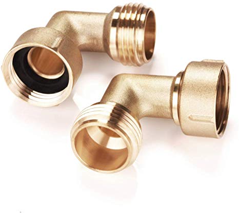 MICTUNING 2PCS 90 Degree Brass Hose Elbow for Rv Outdoor Tap Washing Machine