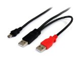 StarTechcom USB2HABMY3 3 Feet USB Y Cable for External Hard Drive - USB A to mini B
