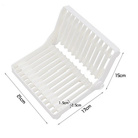 Miraclekoo Folding Extendable Dish Rack Drain Board, Small, White