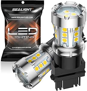 SEALIGHT 3157 3156 LED Bulbs Xenon White for Reverse Backup Light, Super Bright 3156 3056 3057 4157 3047 4057 3457 Bulbs with Projector Replacement for Tail Brake Parking Lights Pack of 2