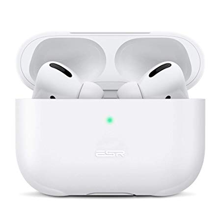 ESR Protective Silicone Cover for AirPods Pro (2019 Release), Breeze Plus Series Hingeless Ultra-Thin Case Skin, Slim-Fit, Visible Front LED, Shock & Scratch-Resistant, White