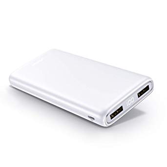 Portable Charger 20000mAh, (Ultra-High Capacity) Ainope External Battery Pack with Dual USB (LCD Display) Power Bank (Fit for Travel)，Fast Charging Phone Charger for iPhone, Samsung and More -White