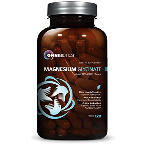 Magnesium Glycinate 200 mg | 100% Pure, Non-Buffered Magnesium Supplement | Albion TRAACS, 120 Vegetarian Capsules