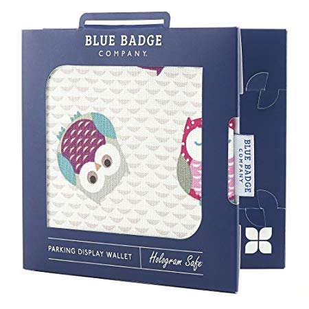 Blue Badge Company Wise Owl Design Disabled Parking Permit Wallet