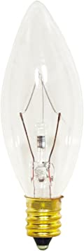 Satco S3347 130V Candelabra Base 40-Watt B8 Light Bulb, Clear