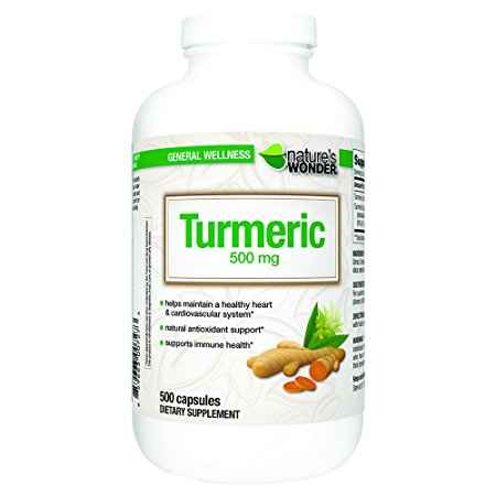 Nature's Wonder Turmeric 500mg Capsules 500 Count