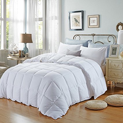 NEWLAKE Solid Extra Warmth Twin Comforter, White