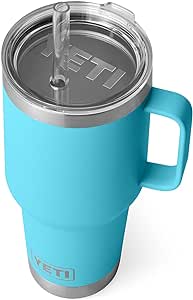 YETI Rambler 35 oz Straw Mug, Vacuum Insulated, Stainless Steel, Reef Blue