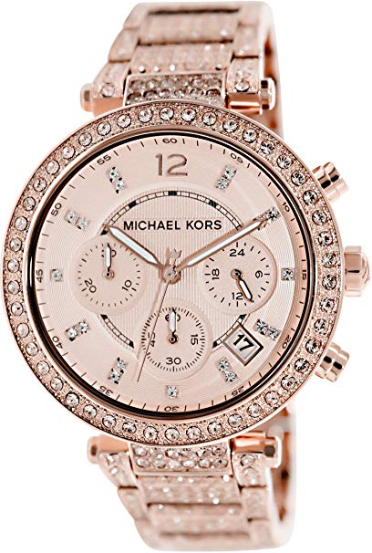 Michael Kors Rose Gold-Tone Glitz Parker Women's Watch