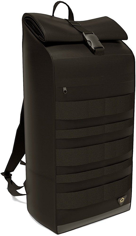 Rolltop Backpack Black for Men – Canvas Rucksack for Travel & Camping - Water Resistant Durable Collapsible Backpack - Changeable Capacity 15 - 20 L