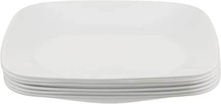 Corelle Corelle Square 8-3/4" Luncheon Plate, Pure White (Set of 6)