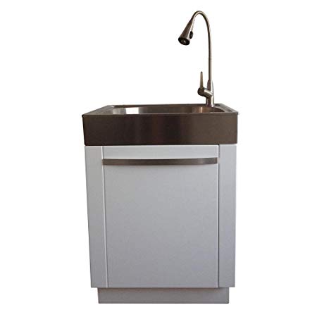 Presenza All-in-One 26 in. x 23 in. x 31 in. Stainless Steel Laundry/Utility Sink and Cabinet