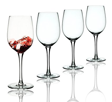 EraVino Crystal Wine Glass - 16oz - Set of 4 Crystal Wine Glasses for Red and White Wine