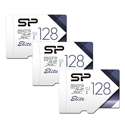 Silicon Power 128GB 3-Pack High Speed MicroSD Card with Adapter Compatible with Surveillance Camera Wyze, YI, Wansview, TENVIS