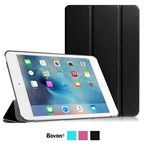 Bovon iPad Pro Cases, Slim Fit Multi-angle Folio Cover Premium Rubber Coated Cover Non Slip Surface with Auto Wake / Sleep for Apple iPad Pro 12.9 Inch 2015 Release Tablet (Black 1)