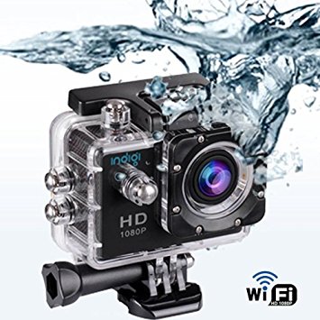 Indigi® WiFi Action Cam Sport DV Outdoor Video Recorder w/ Waterproof Case   Mounting Accessories 1080p HD WiFi Sync