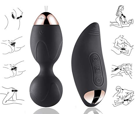 Bullet Vibrator,Sensaty USB Rechargeable Wireless Remote Control Vibrating Silicone Bullet Egg 10-Frequency Pleasure Adult Sex Toys Vibe - Women can Regain Bladder Control Now with Ben Wa Balls