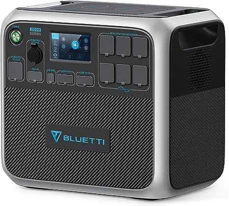 BLUETTI AC200P Portable Power Station, 2000Wh LiFePO4 Battery Backup w/ 6 2000W AC Outlets (4800W Peak), Solar Generator for Outdoor Camping, RV Travel, Home Use (Solar Panels Optional)