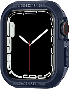 SPIGEN Rugged Armor Case Designed for Apple Watch Series 7/6/SE/5/4 (41mm/40mm) Resilient Ultra Soft Cover - Blue