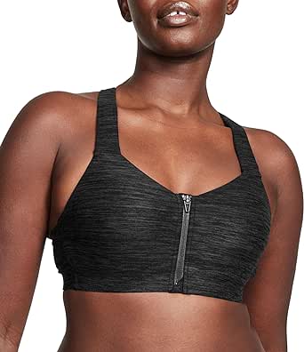 Victoria's Secret Knockout Underwire Sports Bra Zipper Front Closure, High Impact Sports Bras for Women (32B-38DDD)