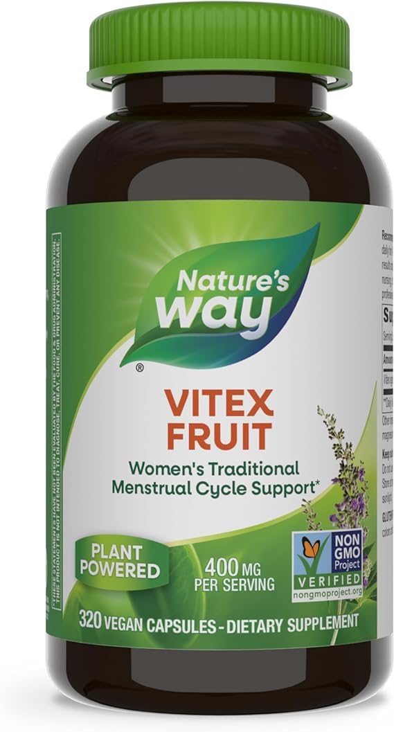 Nature's Way Vitex; 400 mg; Non-GMO Project Verified; TRU-ID Certified; 320 Vegetarian Capsules