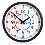 EasyRead Time Teacher Childrens Wall Clock with simple 3-Step Teaching System for home and school classroom 14 dia learn to tell the time  ages 5-12