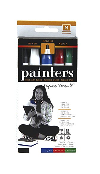 Elmer's Painters Opaque Paint Markers, Set of 5 Markers, Bright Colors, Medium Point (WA7518)