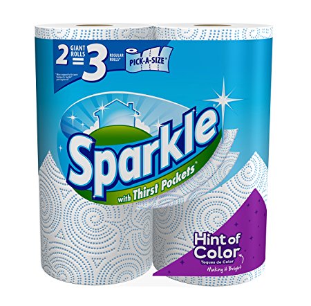 Sparkle Giant Paper Towel Roll, Hint of Color, Pick a Size, 2 Count