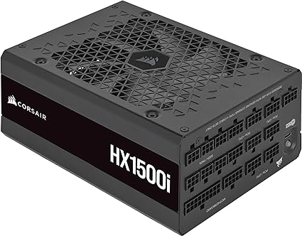 Corsair HX1500i Fully Modular Ultra-Low Noise ATX Power Supply - ATX 3.0 & PCIe 5.0 Compliant - Fluid Dynamic Bearing Fan - CORSAIR iCUE Software Compatible - 80 Plus Platinum Efficiency - Black