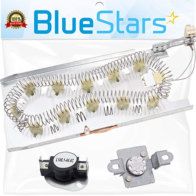 3387747 & 279973 Dryer Heating Element With Dryer Thermal Cut-off Fuse Kit by Blue Stars- Exact Fit for Whirlpool Kenmore Dryer