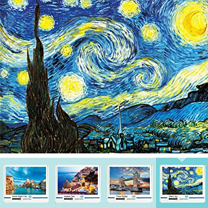 LOOCH Jigsaw Puzzles 1000 Pieces for Adults - The Starry Night Adult Jigsaw Puzzles Educational Game - Puzzle Decoration Toys Gift for Kids - Challenging Family Puzzles for Fun, Hobby, Relaxation