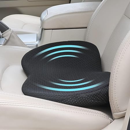 LARROUS Car Seat Cushion for Car Seat Driver- Memory Foam Car Seat Cushions for Driving - Low Back & Tailbone Pain Relief Car Seat Pad (Black)