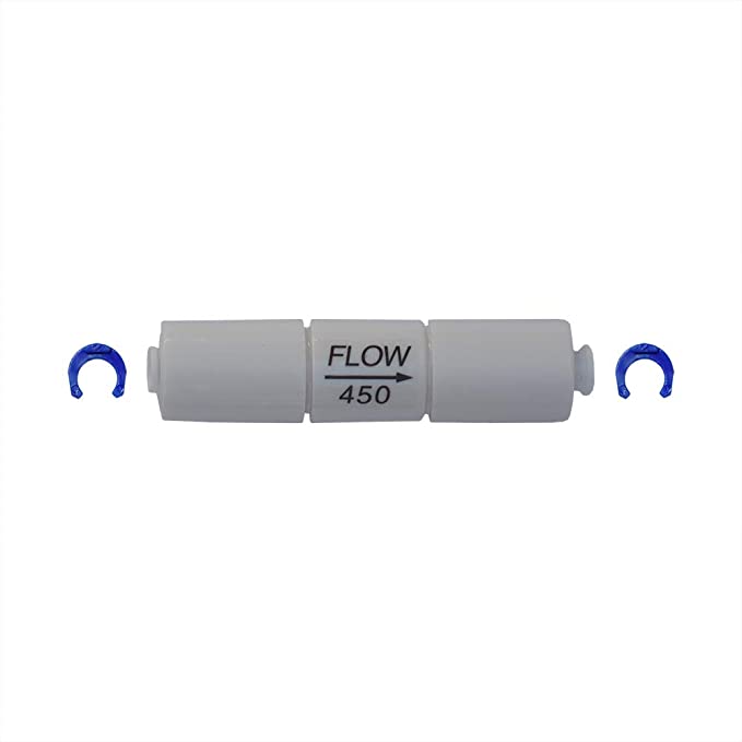 450 Ml Restrictor for Reverse Osmosis Systems with Quick Connect, for 1/4" tubing