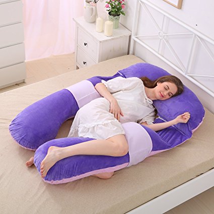 Oversize U Shaped Pregnancy Body Pillow with Zipper Removable Cover
