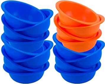 DecorRack Set of 16 Cereal Bowls, Soup Bowl for Salat, Fruit, Dessert, Snack, Small Serving and Mixing Bowls, - BPA Free - Plastic, Shatter Proof and Unbreakable, Random Colors, 28 oz (Set of 16)