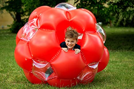 LEXiBOOK Inflatable Giant Ball, Secure and Durable Plastic, Transparent, Blue/Green, BG100