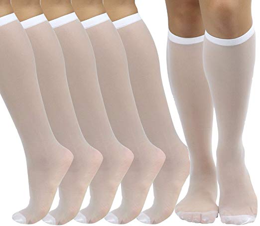 ToBeInStyle Womens Pack of 6 Essential Muted Color Knee High Stockings